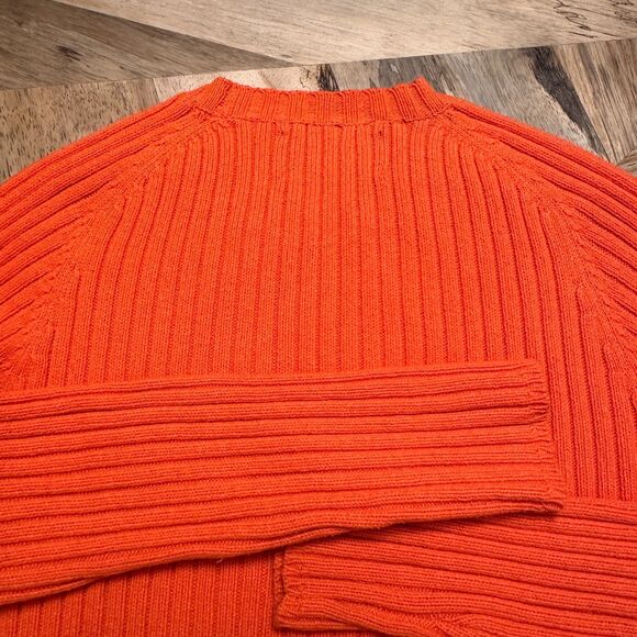 Vintage Abercrombie & Fitch Sweater Womens M Made in Australia Rib Knit Orange - Picture 12 of 16